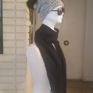 Black and Gray New Scarf and knitted Hat